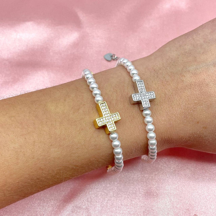 Bracciale cros e perle