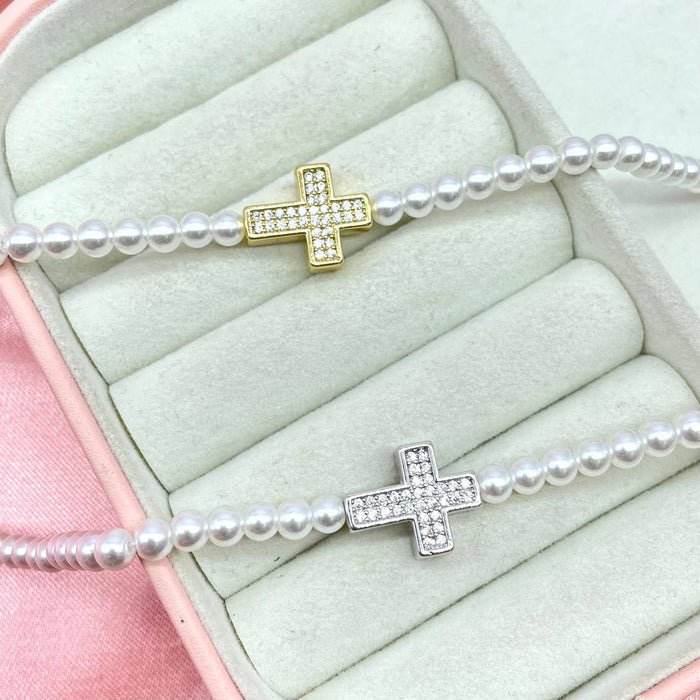 Bracciale cros e perle