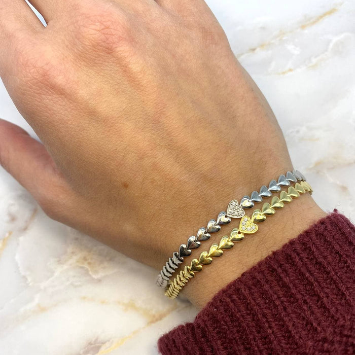 Bracciale multi cuori in argento 925 - Iride Shop - Accessori da Donna