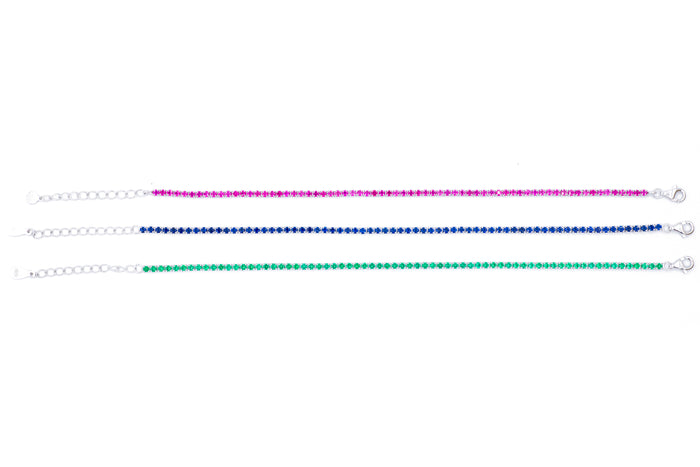 Bracciale tennis in argento 925 con chiusura a moschettone - Iride Shop - Accessori da Donna
