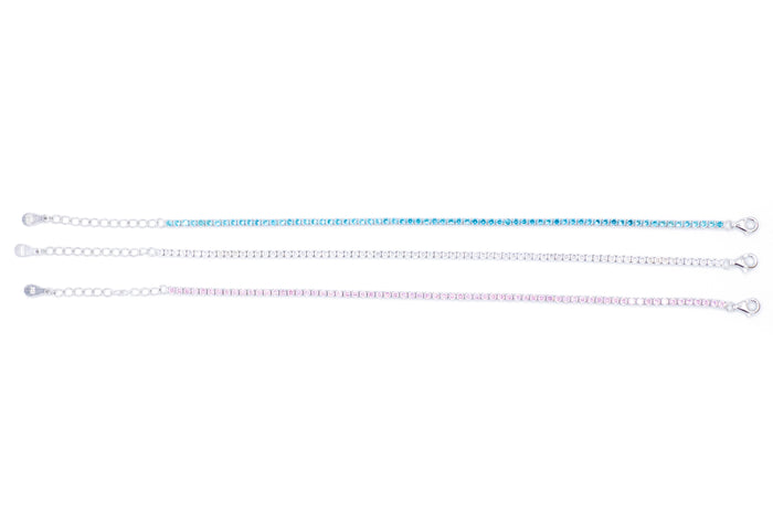 Bracciale tennis in argento 925 con chiusura a moschettone - Iride Shop - Accessori da Donna