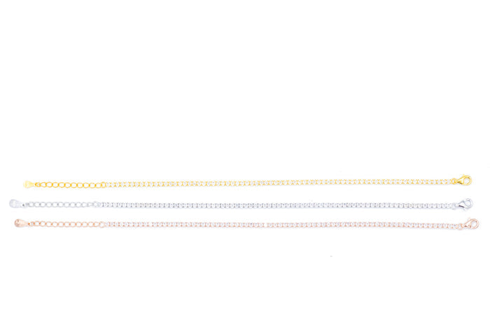 Bracciale tennis in argento 925 con chiusura a moschettone - Iride Shop - Accessori da Donna