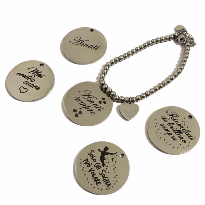 Braccialetto balls con frase personalizzabile - iride bijoux e accessori