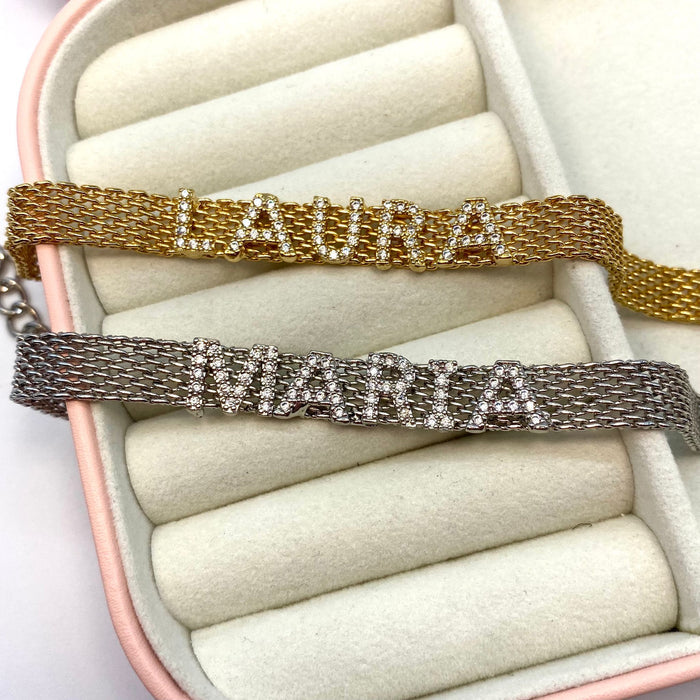 Braccialetto catena piena con nome - Iride shop - accessori donna