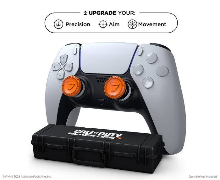 Playstation 5 controller with call of duty thumbsticks and case