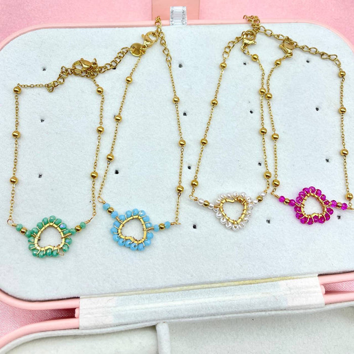 Cavigliera cuore perle - Iride Shop - Accessori da Donna