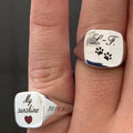 Chevalier regolabile quadrato con incisione in argento 925 - Iride Shop - Accessori da Donna