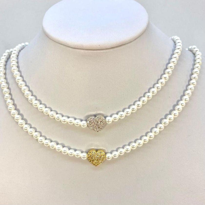 Chocker perline e cuoricino light - iride bijoux e accessori