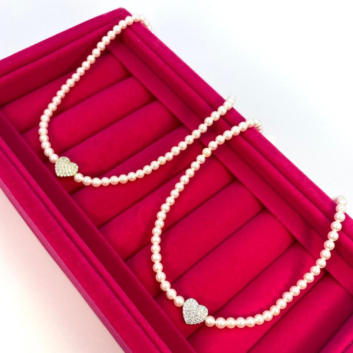 Chocker perline e cuoricino light - iride bijoux e accessori