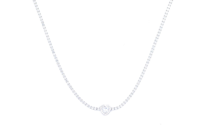 Choker tennis con cuore colour bril in argento 925 - Iride Shop - Accessori da Donna