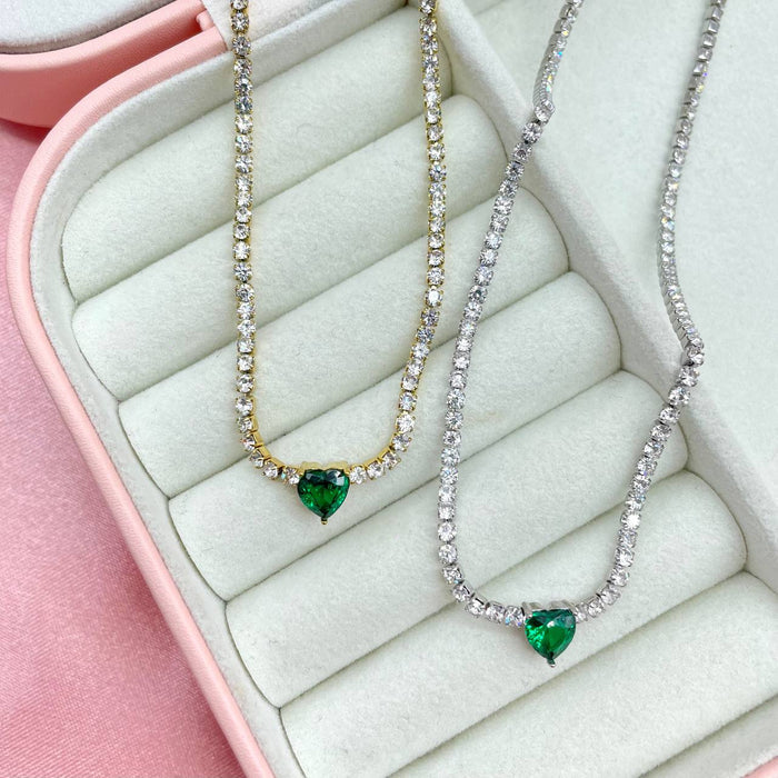 Choker tennis con cuoricino - Iride Shop - Accessori da Donna
