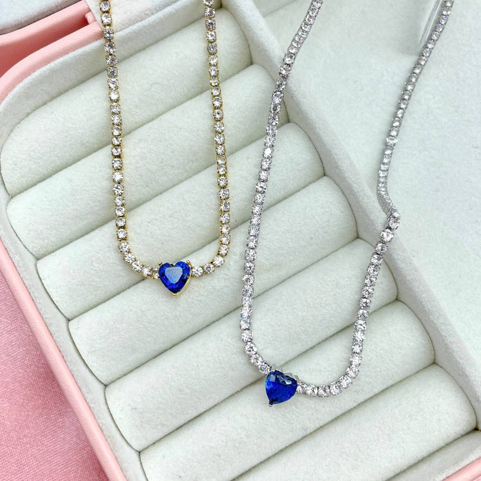 Choker tennis con cuoricino - Iride Shop - Accessori da Donna