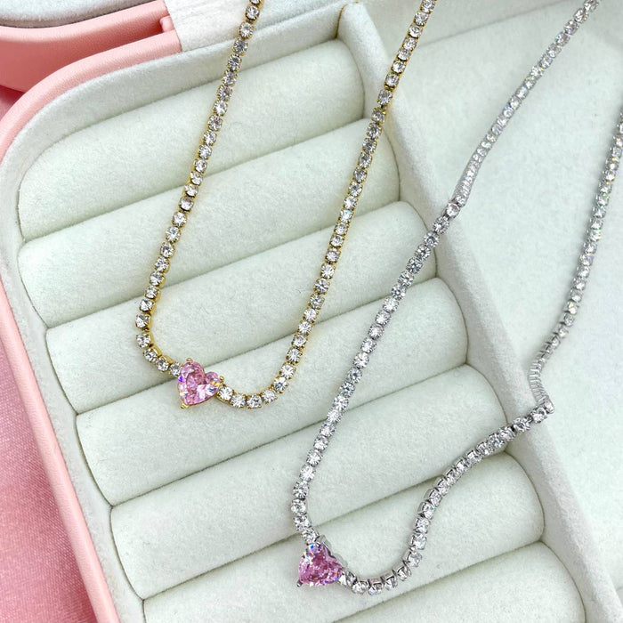 Choker tennis con cuoricino - Iride Shop - Accessori da Donna