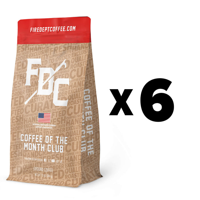 Coffee Of The Month Club Ground - 6 Month Prepaid Subscription Fire Department Coffee