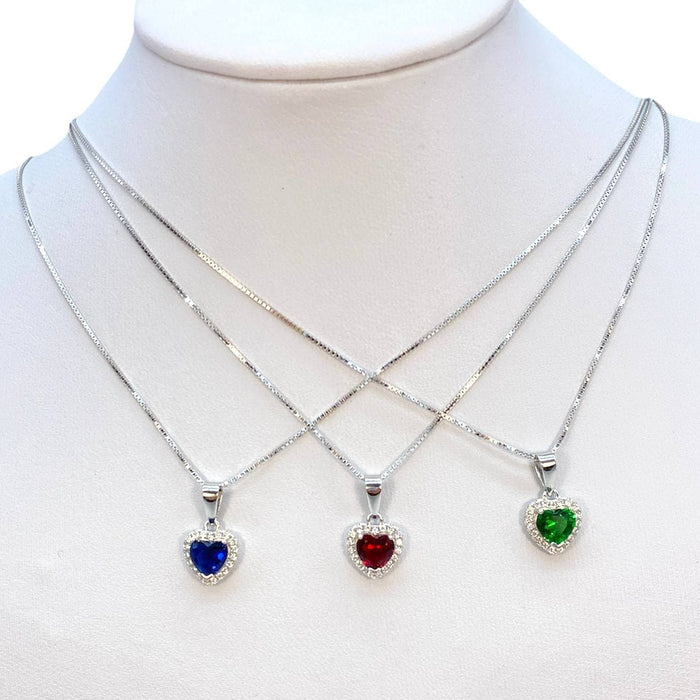 Collana a cuore con strass in argento 925 - Iride shop - accessori donna