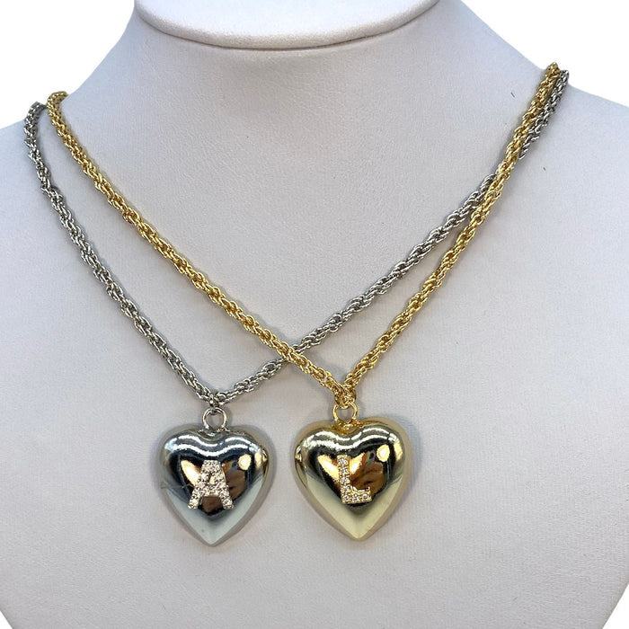 Collana big cuore con iniziale - Iride shop - accessori donna