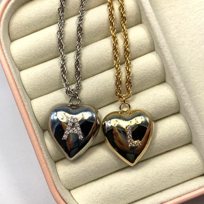 Collana big cuore con iniziale - Iride shop - accessori donna
