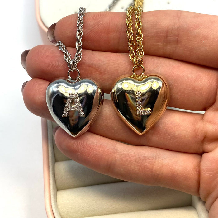 Collana big cuore con iniziale - Iride shop - accessori donna