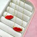 Collana Bocca Labbra Rosse in argento 925 - Iride Shop - Accessori da Donna