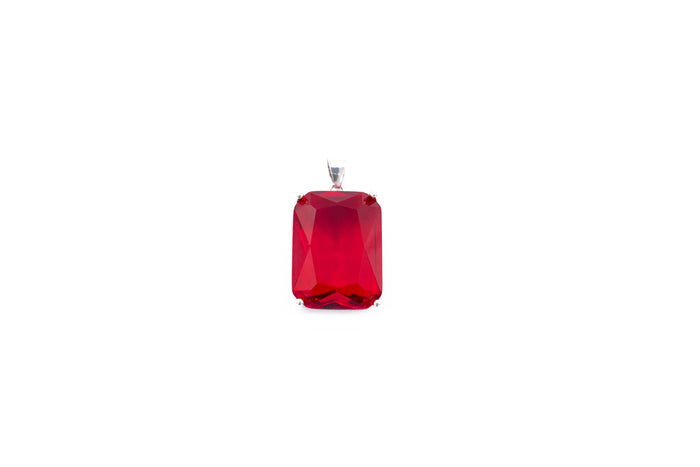 Collana ciondolo rettangolare colour in argento 925