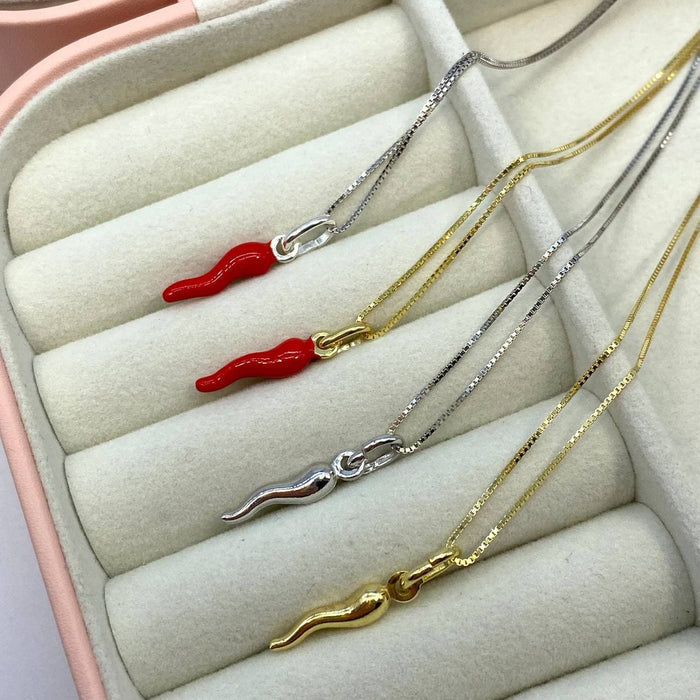 Collana con ciondolo cornetto in argento 925 - Iride Shop - Accessori da Donna