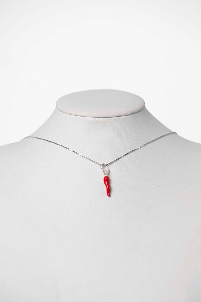 Collana con ciondolo cornetto in argento 925 - Iride Shop - Accessori da Donna
