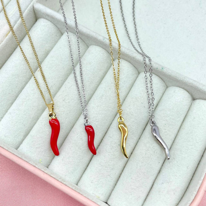 Collana con cornetto portafortuna