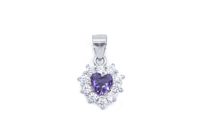 Collana con cuore cristal colour in argento 925