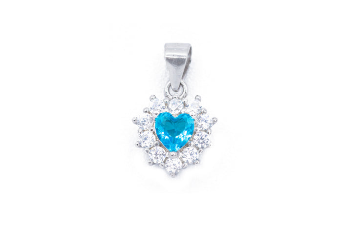 Collana con cuore cristal colour in argento 925