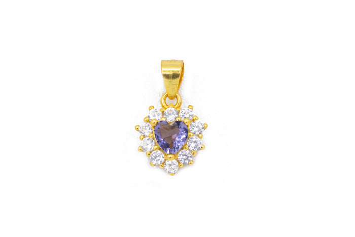 Collana con cuore cristal colour in argento 925