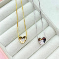 Collana con cuore incastonato in argento 925 - Iride Shop - Accessori da Donna