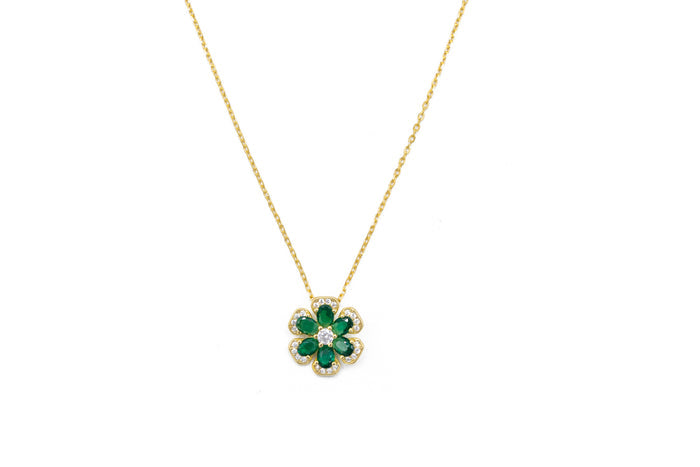 Collana con fiore colour bril in argento 925