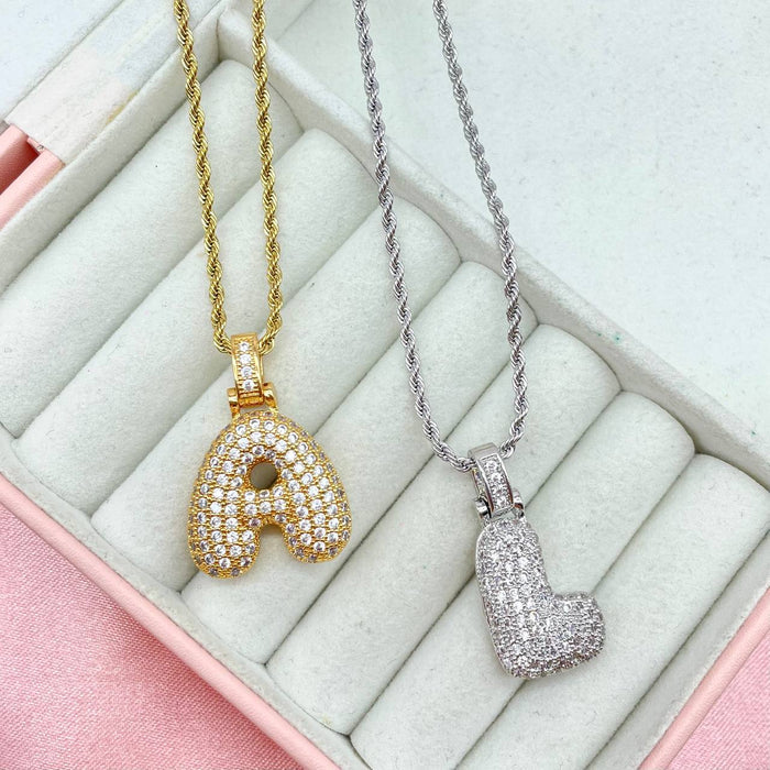 Collana con iniziale double e corda - Iride Shop - Accessori da Donna