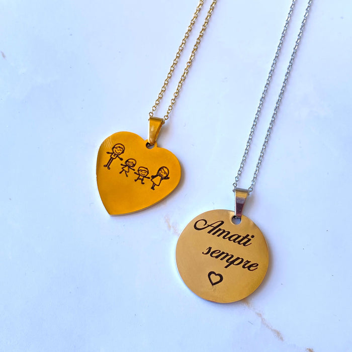 Collana con medaglietta personalizzabile - Iride shop - accessori donna