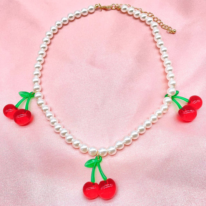 Collana con perle e ciliege - Iride Shop - Accessori da Donna