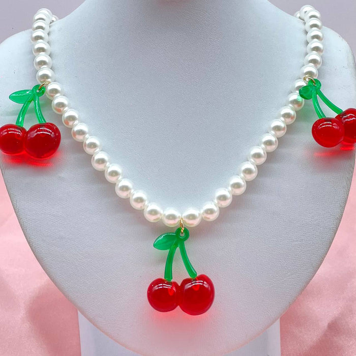 Collana con perle e ciliege - Iride Shop - Accessori da Donna