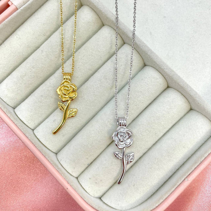 Collana con rosa stylized - Iride Shop - Accessori da Donna