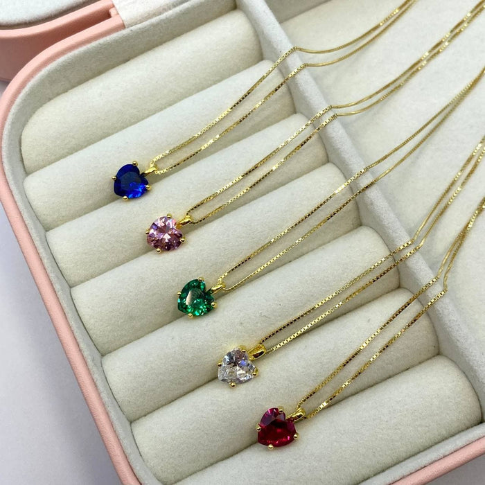 Collana cuore princess gold in argento 925 - Iride Shop - Accessori da Donna