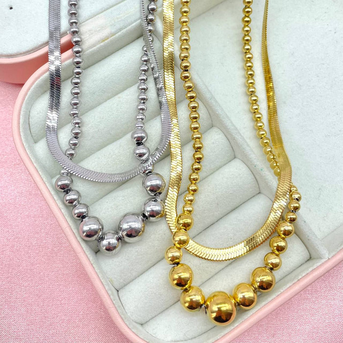 Collana double balls steel