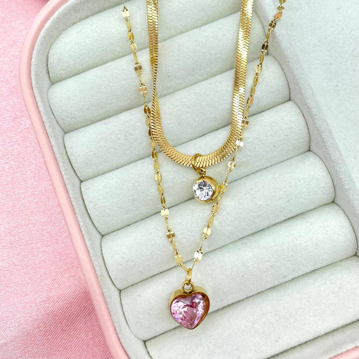 Collana double cuore diamond - Iride Shop - Accessori da Donna