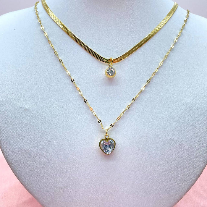 Collana double cuore diamond - Iride Shop - Accessori da Donna