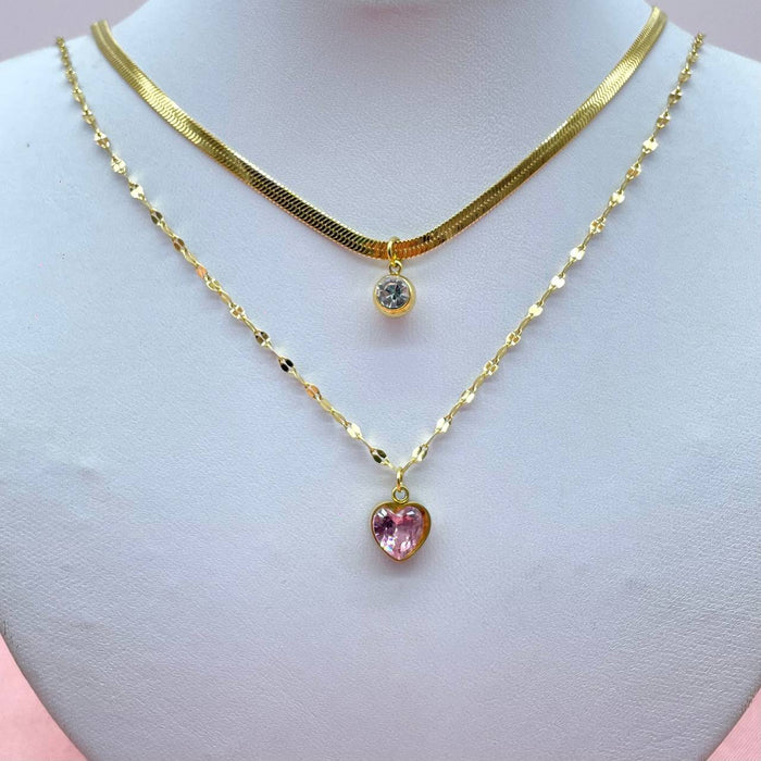 Collana double cuore diamond - Iride Shop - Accessori da Donna
