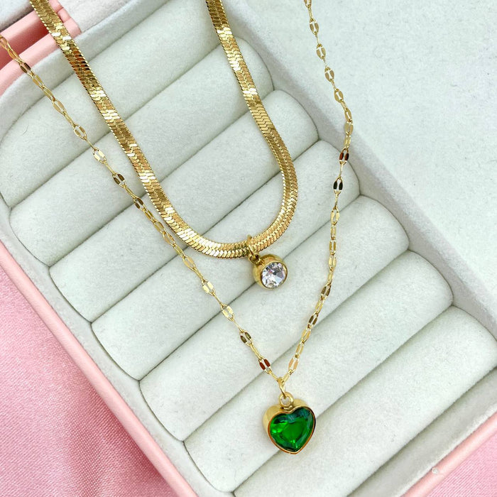 Collana double cuore diamond - Iride Shop - Accessori da Donna