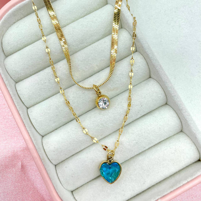 Collana double cuore diamond - Iride Shop - Accessori da Donna