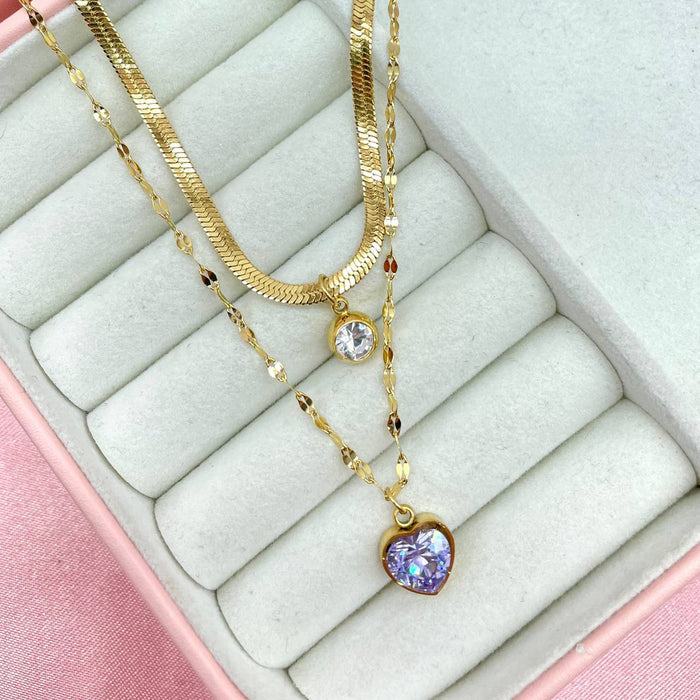 Collana double cuore diamond - Iride Shop - Accessori da Donna