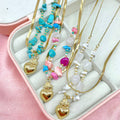 Collana double pietre colour
