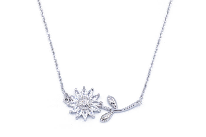 Collana flower brill in argento 925 - Iride Shop - Accessori da Donna