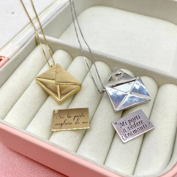 Collana letterina "TI DEDICO" personalizzata by irideshop in argento 925 - Iride Shop - Accessori da Donna