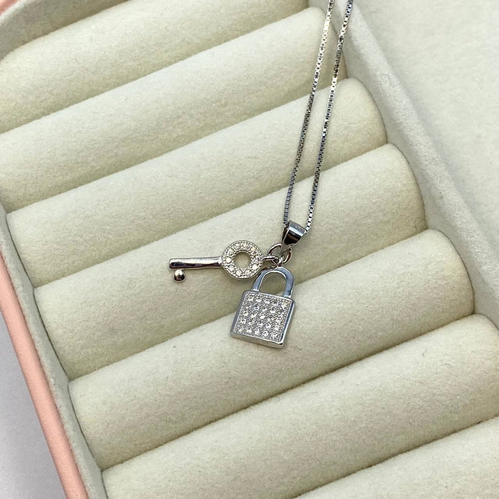 Collana lock and key in argento 925 - Iride Shop - Accessori da Donna