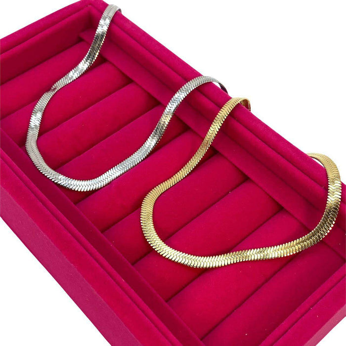 Collana luxury catena a spina di pesce, disponibile nei colori oro e argento - Iride Shop Bijoux e Accessori
